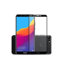 Huawei Y7 2018 Ekran Koruyucu Cam 5D Tam Kaplayan Siyah