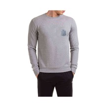 Rick Cep Baskılı Gri Erkek Örme Sweatshirt