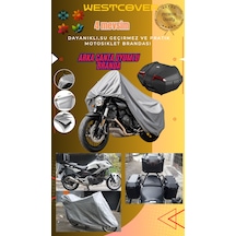 Volta Rs5 Motorsiklet Brandası Koruma Örtüsü Arka Çanta Uyumlu Gri Renk