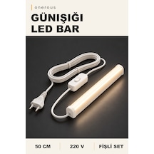 Onerous 50 Cm 220v Günışığı Led Bar, Anahtarlı, Fişli, Yapışkanlı Sarı