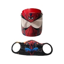 Gürbey Spiderman Baskılı Çocuk Siperlik + Spiderman Desenli Çocuk Maske