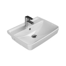 Turkuaz Cerastyle Duru Yarım Tezgah Üstü Lavabo 56x43 Cm