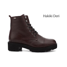 Gönderi(R) Gönderi R Bordo Floter Fermuarlı Kauçuk Taban Hakiki Deri Postal Bot Bordo