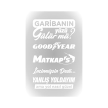 Oto Arka Cam Sticker Model 58 Beyaz 20 33 Cm