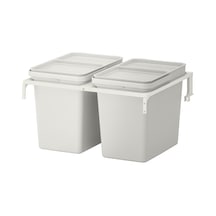 Ikea Hållbar Çöp Ayırma Çözümü 44 Lt 3 Parça Beyaz - Açık Gri