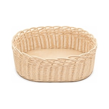 Bohem Dekoratif Bambu Rattan Örgü 26x18x9cm Sepet Ahşap