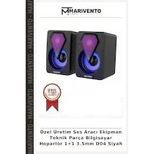 Özel Üretim Ses Aracı Ekipman Teknik Parça Bilgisayar Hoparlör 1+1 3.5mm D04 Siyah