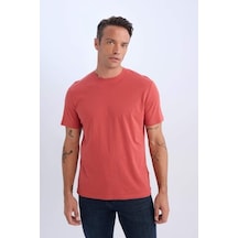 DeFacto %100 Pamuk New Regular Fit Bisiklet Yaka Basic Düz Kısa Kollu Tişört V7699AZ25SPRD33