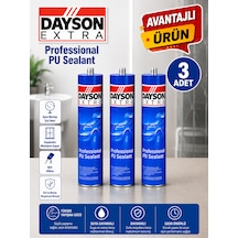 3 Adet Gri Mastik Ekstra Güçlü Yapıştırıcı 280 Ml Üstün Yapışma Ve İzolasyon Sağlar