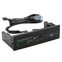 6087 Usb 3.0 Ön Panel 5.25 İnç Dahili Kart Okuyucu Cf Sd Tf Ms M2 Xd Çoklu Medya