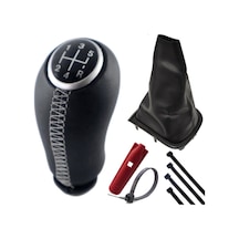 Renault Fluence Vites Körüğü Ve Krom Cam Kapak Deri Vites Topuzu siyah