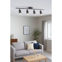 Spoti Modern Tasarım Salon - Mutfak - Banyo Spot Ledli Sıralı Avize Antrasit, 80 Cm, 6500, Kelvin 0.25 KG