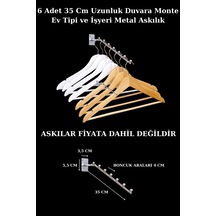 Duvara Monte Metal Askılık 35 Cm Boncuklu Ev Ve İş Yeri 6 Adet Diğer