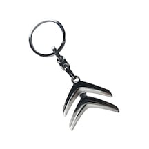 Citroen Uyumlu Logolu 3D Krom Anahtarlık