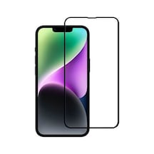 Apple Uyumlu   iPhone 14 Siyah 5D Tam Kaplayan Ekran Koruyucu Cam