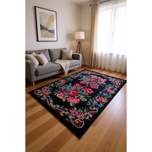 Blghome Dokuma Tabanlı Dijital Baskı Halı Blg3807 Siyah
