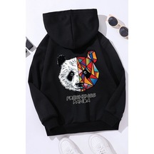 Uyguntarz Çocuk Panda Sırt Baskılı Sweatshirt Siyah