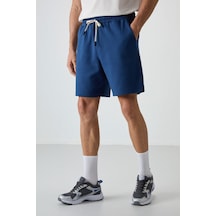 Air Jones Parlament Pamuklu Kalın Yumuşak Dokulu Comfort Fit Basic Erkek Şort - 81274 Mavi