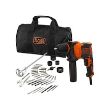 Black+Decker BEH710SA40-QS 13 MM 710 W Darbeli Matkap + 40 Parça Aksesuar Bez Çanta