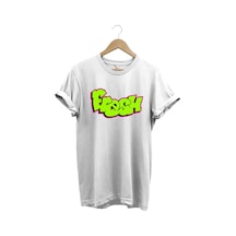 Fresh Graffiti Neon Yazı Baskılı %100 Pamuk Unisex Regular Fit T-shirt Beyaz