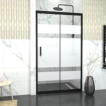 Tekno Duş Black Capello 6mm Kumlama Cam 1 Sabit 1 Sürgü İki Duvar Arası Duşakabin Siyah