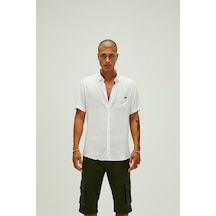 Bad Bear Frank Shirt Off-white Beyaz Kısa Kollu Erkek Gömlek-beyaz Beyaz
