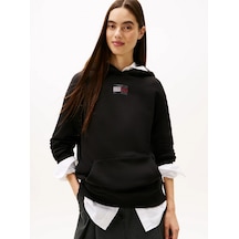 Tommy Hilfiger Tjw Rahat Kesim Parti Bayraklı Kadın Siyah Kazak Dw0dw21605bds Siyah