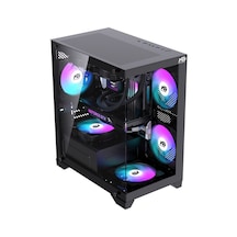 Orion Elite 4x Tuştan Değişen Rgb Fanlı M-atx Boş Bilgisayar Kasası Siyah