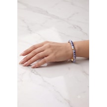 Aurelia Wave Luxe 24k Parıltılı Dalga Dokulu Çelik Bileklik Mavi