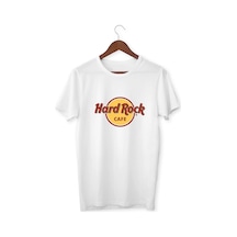 Startmore Unisex Beyaz Hardrock Baskılı T-shirt Beyaz