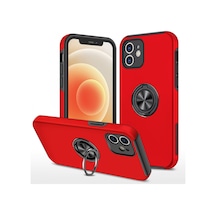 Apple iPhone Uyumlu 12 Kılıf Elit Yüzüklü Kapak - Kırmızı Bzsxx00 1