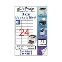 A4 Hazır Beyaz Etiket 70x35 Mm 10 Sayfa 1 Paket 24 Lü Kendinden Yapışkanlı Fotokopi Lazer İnkjet Kağıdı Yazıcılar İçin