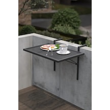 Retodesign Metal Katlanır Balkon Masası -askılı Katlanır Masa 500 Siyah