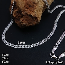 Bir Gümüş Aşkı 925 Ayar Gümüş Nonna Model Zincir Kolye 3 Mm