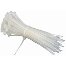 Beyaz Plastik Cırt Kelepçe Kablo Bağı 200x4.5 Mm 100 Adet 20 Cm