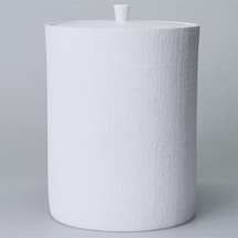 Linen Çöp Kovası Beyaz Siyah