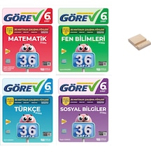 Nitelik 6. Sınıf Matematik Fen Türkçe Sosyal 36 Haftalık Görev Föyleri 4lü Set + Telefon Standı