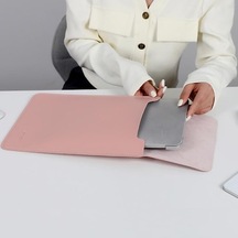 Novahub Mavi Manyetik Olmayan Dizüstü Bilgisayar Astar Çantası Su Geçirmez Taşınabilir Düşme Önleyici Bilgisayar Çantası Düz Kılıf L MAVİ