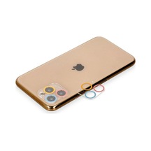 Mey İthalat Apple Uyumlu iPhone 11 Pro Max Renkli Kamera Lens Koruma Cam - Pembe-mavi