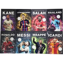 Sahanın Yıldızları Icardi-kane-ronaldo-messi-mbappé-lewandowski-salah-haaland-8 Kitap Set