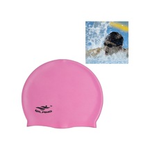 Yetişkin Düz Renk Su Geçirmez Silikon Yüzme Bonesi Pembe