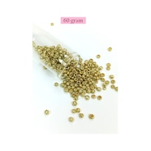 Dökme Cam Kum Boncuk Büyük Boy 6/0 4 Mm - 60 Gram - Altın - Bnc129
