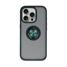 Newface Apple İphone 16 Pro Max Kılıf Montreal Yüzüklü Silikon Kapak - Yeşil