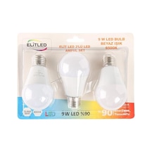 9w 3lü Beyaz Led Ampül