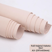 Full Vejetal Vaketa Parça Deri, A3- 29,7x42 Cm Deri Hobi İçin Desene Ve Boyamaya Uygun Hakiki Deri 001