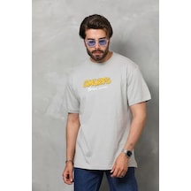 Zenna Tarz Unisex Basic Bisiklet Yaka Oversize T-shirt - Gri