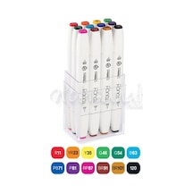 Touch Twin Brush Marker Kalem 12Li Set Ana Renkler