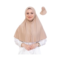 Modish Group Hazır Başörtüsü Pratik İslami Giyim Penye Peçeli Türban Namaz İçin Yumuşak Eşarp Koyu Vizon