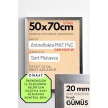 Fırçalı Gümüş-20mm-50x70 Cm Mat Pvc Li Camsız Fotoğraf 1000 Parça Puzzle Belge Çerçeve Yatay Dikey Asılabilme 61981776