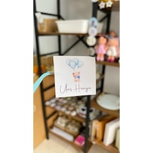 Yenidoğan Çikolata Etiketi Abalonlu Ayıcıklı 3,5x3,5 Cm 70 Adet Kişiye Özel - Arletikettasarım Beyaz